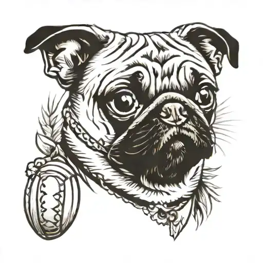 family, softball, education, education, pug dog tattoo design idea