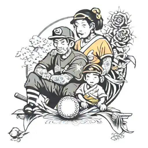 family, softball, education tattoo design idea