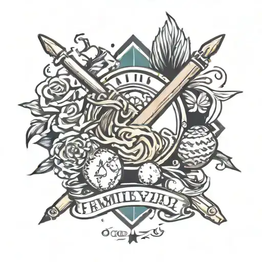 family, softball, education tattoo design idea
