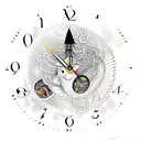 future clock with jellyfish with word hope and let go. tattoo design idea