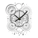 future clock with jellyfish with word hope and let go. tattoo design idea
