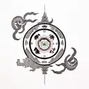 let go and hope and yin and yang tattoo design idea