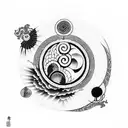 let go and hope and yin and yang tattoo design idea