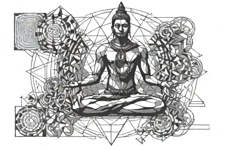 Shiv meditating tattoo design idea