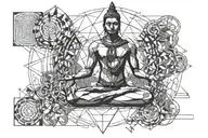 Shiv meditating tattoo design idea