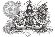 Shiv meditating tattoo design idea