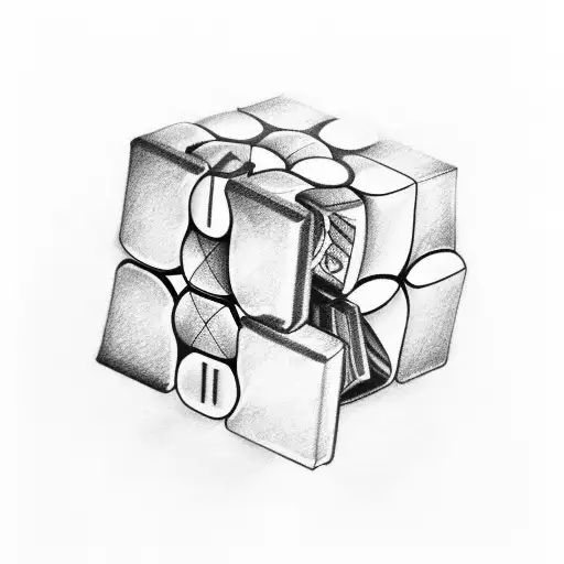 Rubik's cube tattoo design idea