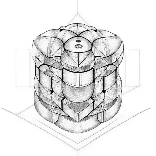 rubik's cube tattoo design idea