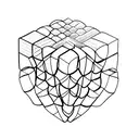 rubik's cube tattoo design idea