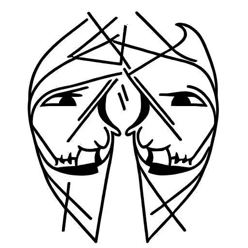 2 demons fighting tattoo design idea