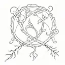 Gemini, mycelium, year of the serpent  tattoo design idea