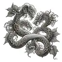 Gemini, mycelium, year of the serpent  tattoo design idea