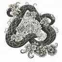 Gemini, mycelium, year of the serpent  tattoo design idea