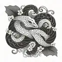 Gemini, mycelium, year of the serpent  tattoo design idea