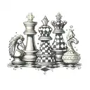 chess queen piece tattoo design idea