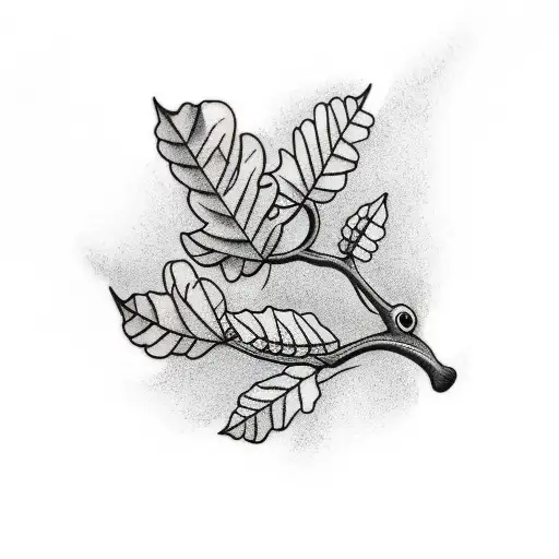 black walnut branch tattoo design idea