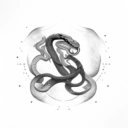 Snake with a sword tattoo design idea