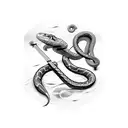 Snake with a sword tattoo design idea