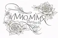 mom's birth and death date  tattoo design idea
