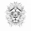 Lion with fire  tattoo design idea