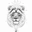 Lion with fire  tattoo design idea