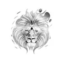 Lion with fire  tattoo design idea