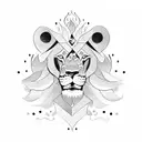 Lion with fire  tattoo design idea