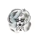 bad bitch in cursive tattoo design idea