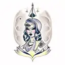 bad bitch in cursive tattoo design idea