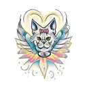 bad bitch in cursive tattoo design idea