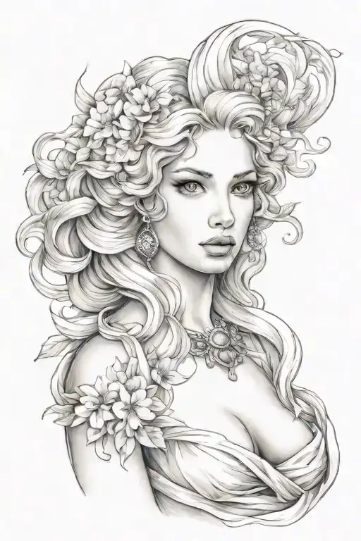 full body Aphrodite realistic beautiful girl shoulder tattoo  tattoo design idea