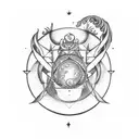 signo de libra con ascendente en pisis y luna en acuario, venus en escorpio tattoo design idea
