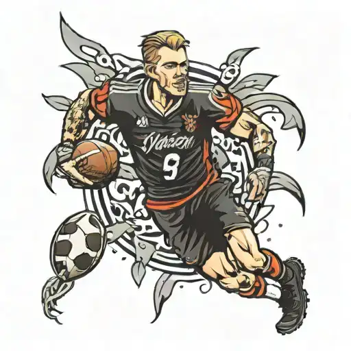 Long live warren inna football tattoo design idea