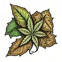 Marijuana leaf  and cookies  tattoo design idea