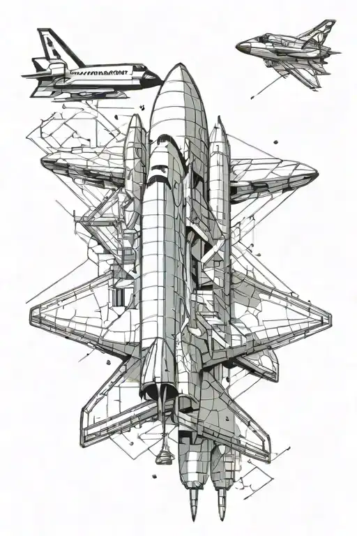 space shuttle abstract interpretation tattoo design idea
