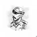 correctional officer theme tattoo design idea