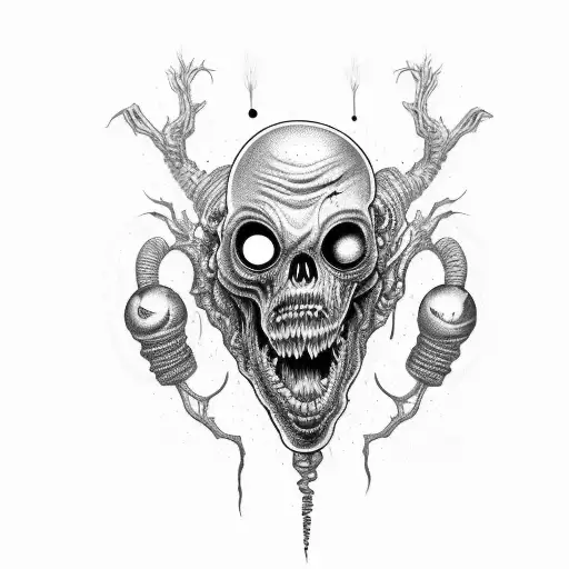 zombie virus bulbous veins full arm sleeve tattoo design idea