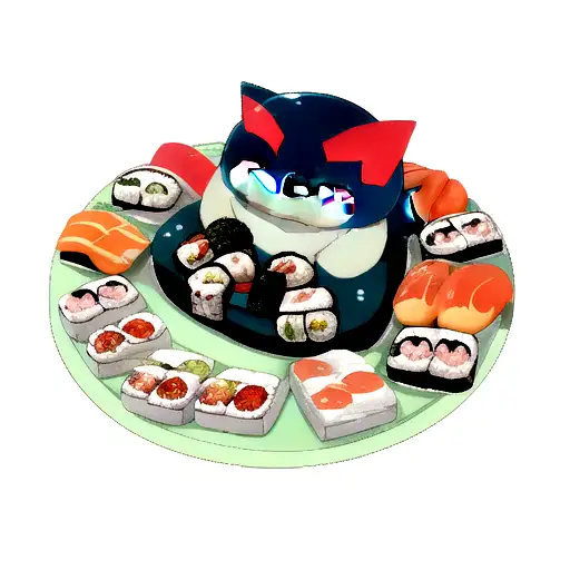 pokémon Snorlax colorfully eating too much sushi  tattoo design idea