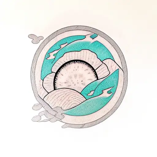 magnolia, daisy, wave, sushi, moon, burger,otter, motorcycle, tattoo design idea