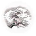 cherry blossom tree and clouds dragon tattoo design idea