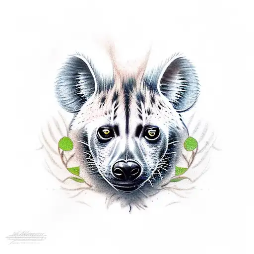 Hyena full body in a wild life tattoo design idea