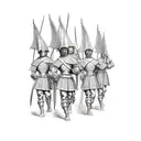 medieval army marching in the dessert tattoo design idea