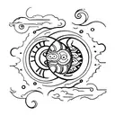 sun and moon infinity tattoo design idea