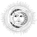 sun and moon infinity tattoo design idea