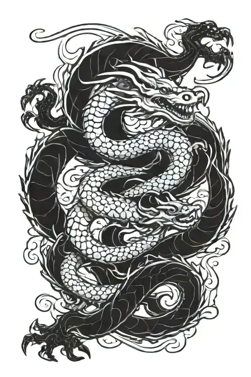 scales with dragon tattoo design idea