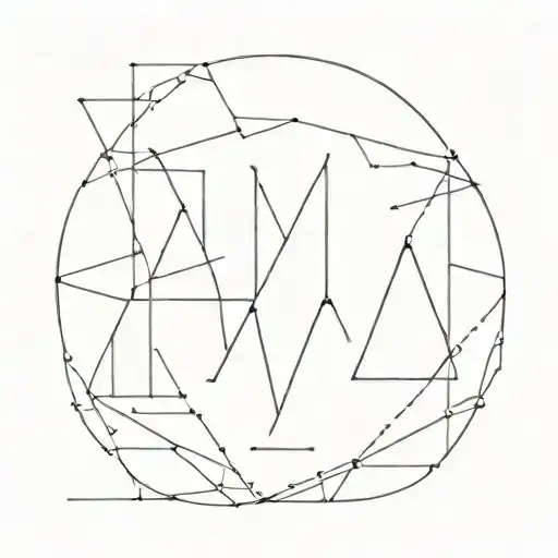 geometric initials W J E A M tattoo design idea