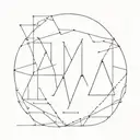 geometric initials W J E A M tattoo design idea