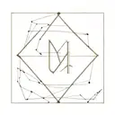 geometric initials W J E A M tattoo design idea