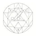 geometric initials W J E A M tattoo design idea