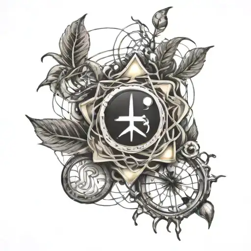 serotonin hormone structure and protection symbol tattoo design idea